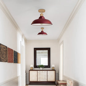 Industrial Vintage Retro Flush Mount Burgundy Ceiling Light ~3761