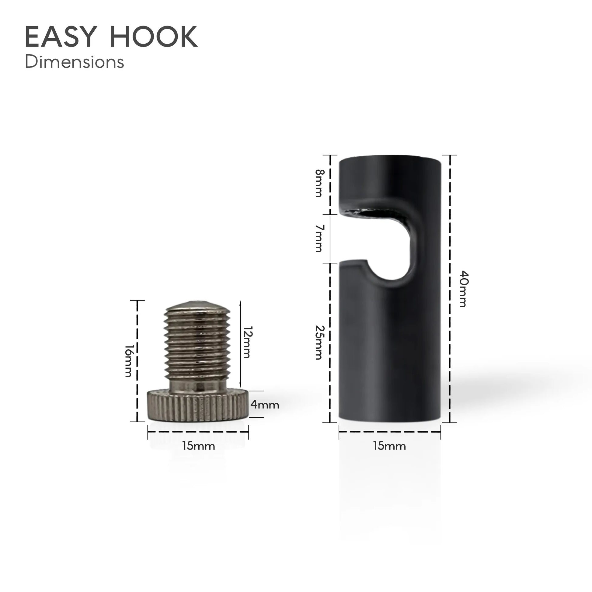 Black cable hook - Dimensions