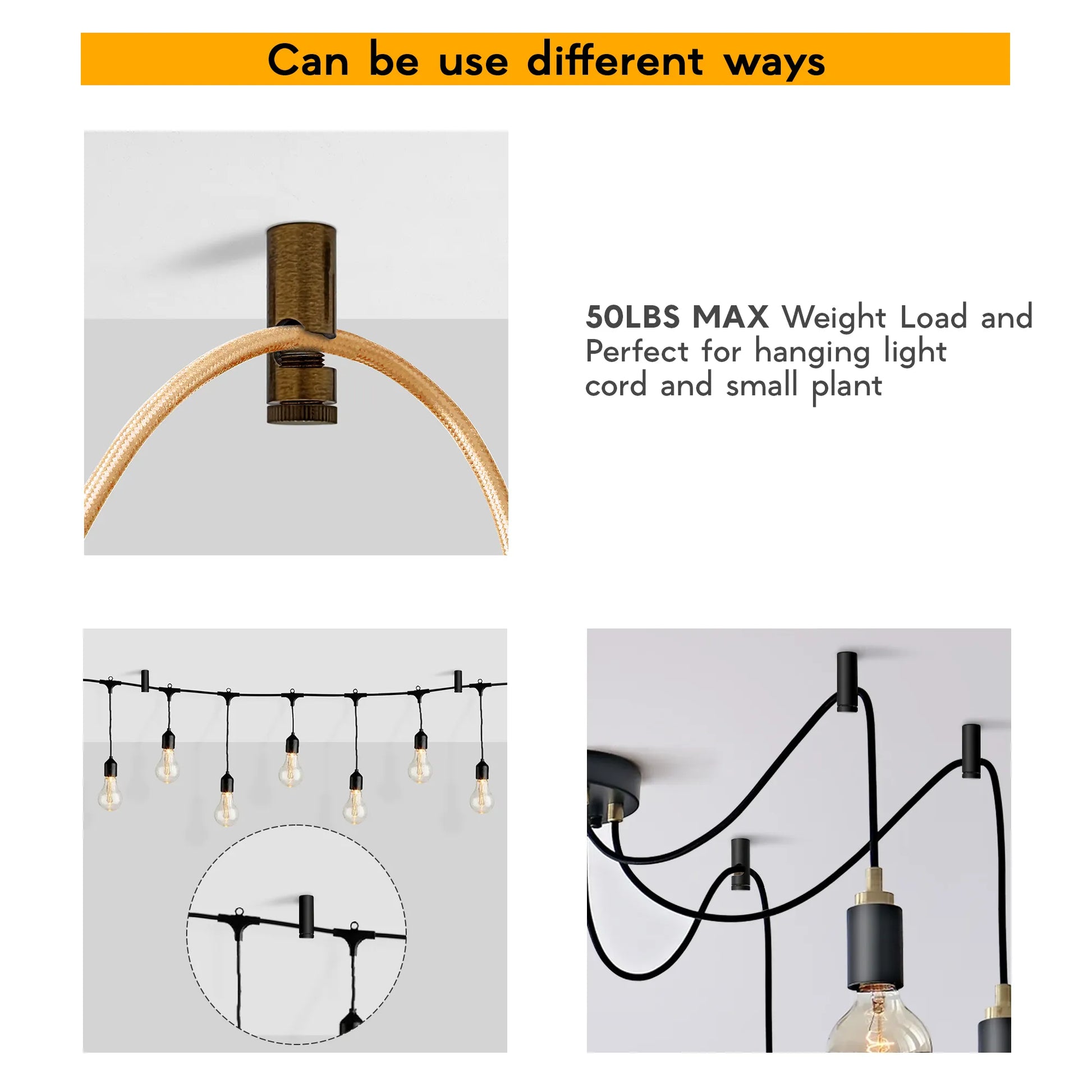 Cable hook - Installations ways