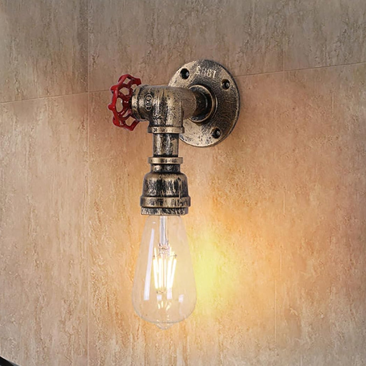 Industrial Vintage Model Style Steampunk Rustic Water pipe Wall Light~2135