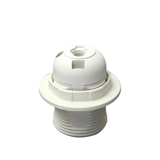 E27 Light Bulb Pendant Socket Holder Edison Screw White Plastic Lamp Holder 4366