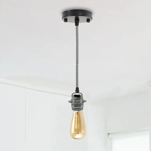 Fabric Flex Hanging Pendant Light Lamp Holder FREE Bulb Fitting Lighting Kit~2336