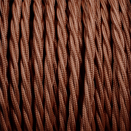 2 Core Brown Fabric Twisted Electric Lighting Cable ~3008