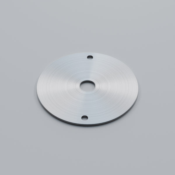 Industrial 20mm Conduit Box Lid Round 10mm Centre Hole ~ 6120 – Satin Nickel