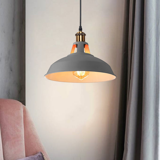 Modern Grey Colour Lampshade Industrial Retro Style Metal Ceiling Pendant Lightshade~2558