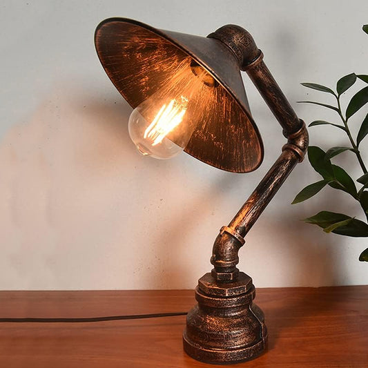 Cone Lampshade steampunk table lamp Water piipe lighting
