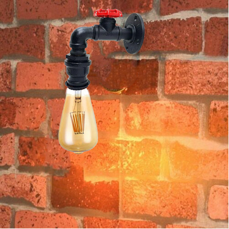 Rustic Water Pipe Wall Light Fitting Industrial Sconce~2886