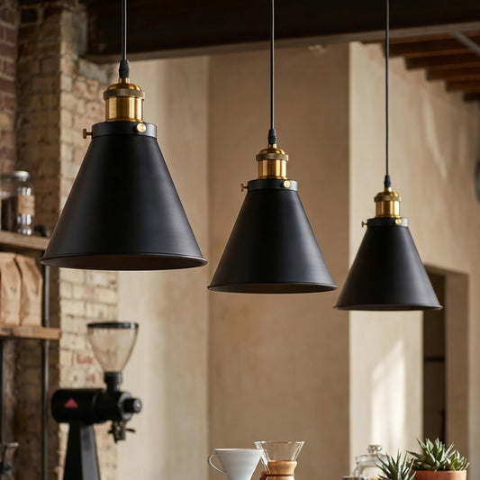Vintage Retro Plafondlamp met Hanglamp in Goudkleur ~2887