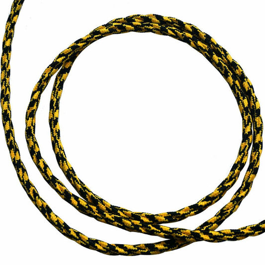2 Core 10m Twisted Fabric Braided Flex Yellow & Black Electric Cable~4887
