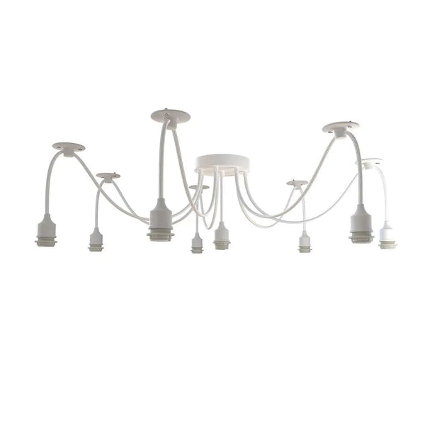 Lámpara colgante de araña de 8 vías E27 con cable ajustable y gancho ~ 5107 – Bombilla G95 / Sin bombilla