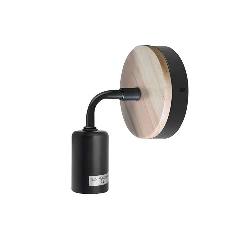 Wood Metal Wall Lamp Industrial Socket Indoor Lighting Bedside Lamps