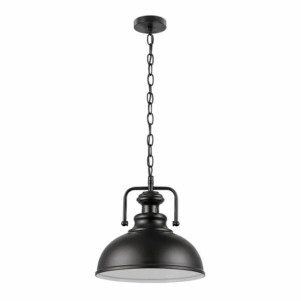 Hanging Pendant Light Easy To Install With Plenty Of Chain  ~6731 – Black inner White