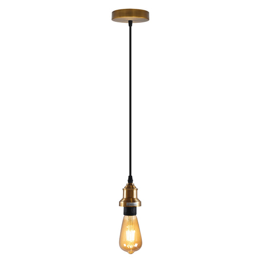 Industrial Yellow Brass Pendant Lighting with 95cm Adjustable Cord E27 Base~4454