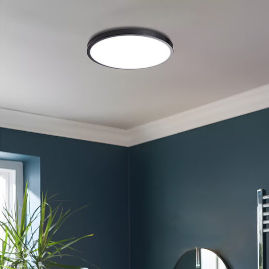 LED Ceiling Light Frame 18W Black Round Flush Mount Light Fixture~5449
