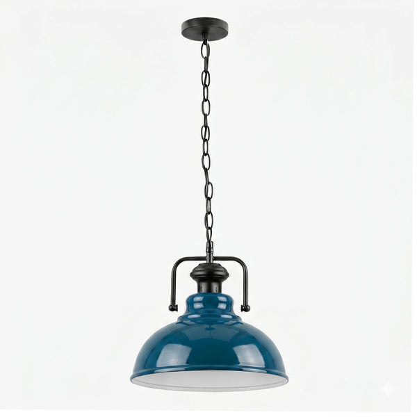 Hanging Pendant Light Easy To Install With Plenty Of Chain  ~6731 – Cyan Blue