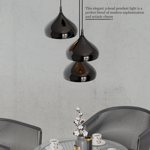 Modern Black Pendant Lights Contemporary Ceiling Lamps ~5719 – 3 Head / Yes