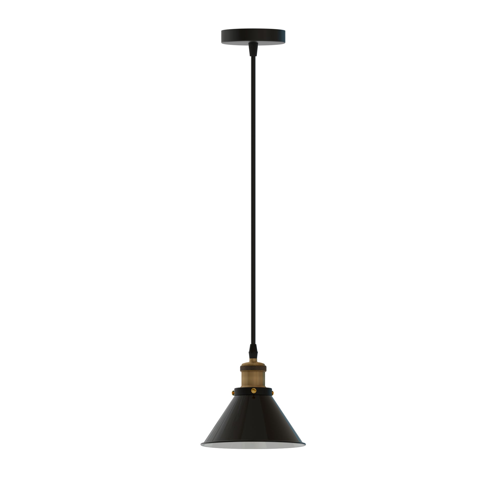 cone-shaped metal pendant light