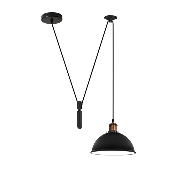 Retro Loft Verstelbare Antieke Metalen Plafondlamp ~1133 – Nee / Zwart binnen Wit