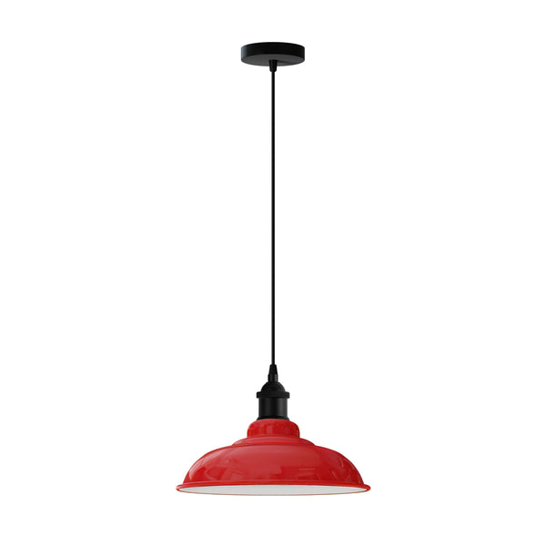 Vintage Industrial Metal Pendant Light E27 ~5934 – Red / Yes