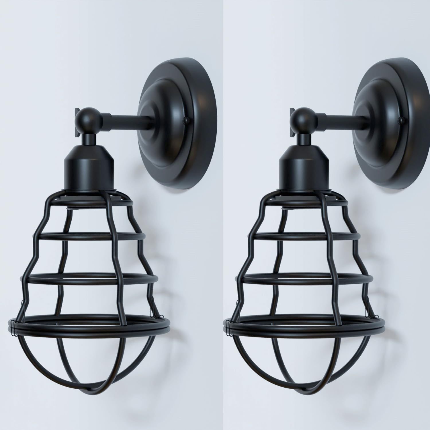 retro e27 fitting lighting 2 pack adjustable wall sconces, dual industrial wall lights, pair of vintage E27 lamps, two metal wall sconces