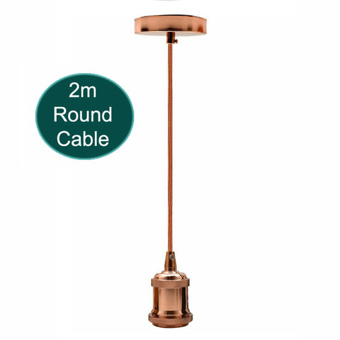 2m E27 Lamp Holder Suspended Pendant Light Fitting Round Cable E27 Base Holder~1727