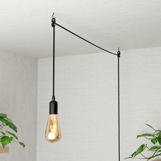 E27 Plug-in Zwarte Lampfitting Snoer Plafond Hanglampen~4548