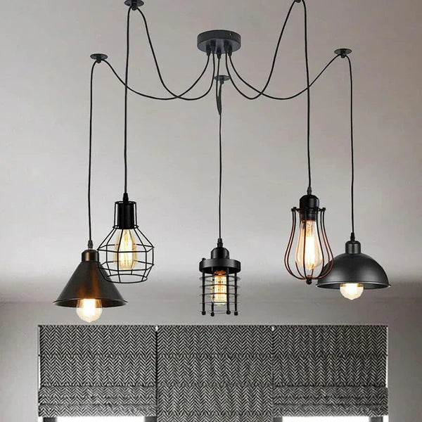 5 Way Vintage Ceiling Spider Hanging Lights