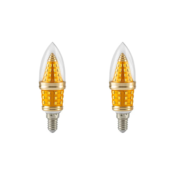 Retro LED E14 kaarsvlam koel witte bol kroonluchterlamp~5893 – 2-pack