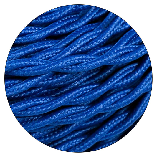 5m Dark Blue 2 Core Twisted Electric Fabric 0.75mm Cable~1756