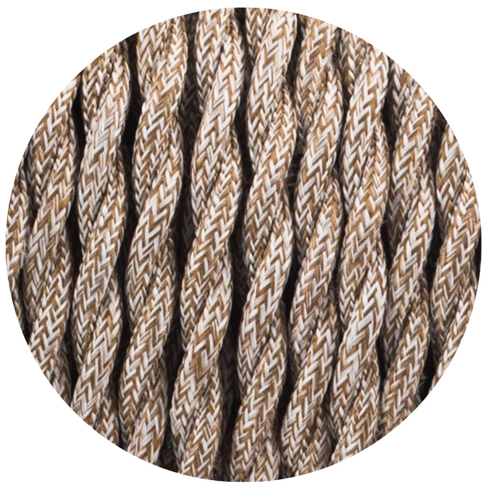 3 Core Twisted Brown Multi Tweed Vintage Electric fabric Cable Flex 0.75mm - Shop for LED lights - Transformers - Lampshades - Holders | LEDSone UK