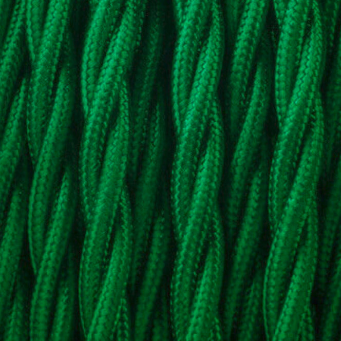 3 Core Twisted Dark Green Vintage Electric fabric Cable Flex 0.75mm - Shop for LED lights - Transformers - Lampshades - Holders | LEDSone UK