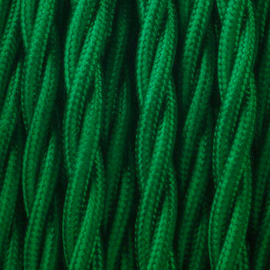 3 Core Twisted Dark Green Vintage Electric fabric Cable Flex 0.75mm - Shop for LED lights - Transformers - Lampshades - Holders | LEDSone UK