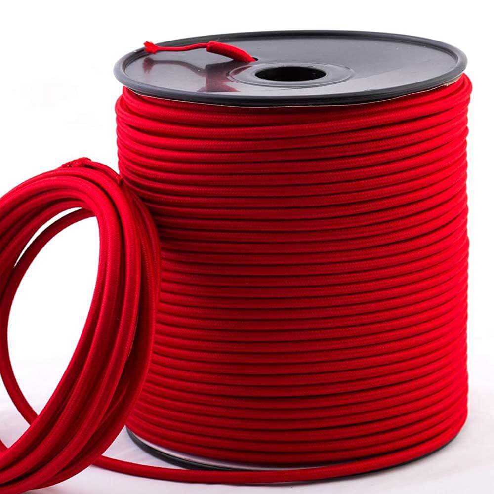 vintage-red-round-braided-fabric-flexible-electrical-2-core-cable