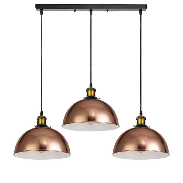 3 Way Linear Bar Pendant Metal Easy Fit Dimmable ~6796 – Rose gold / Without Bulb