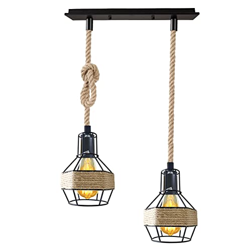 Ceiling Pendant Light Metal Hemp Rope Style ~6203