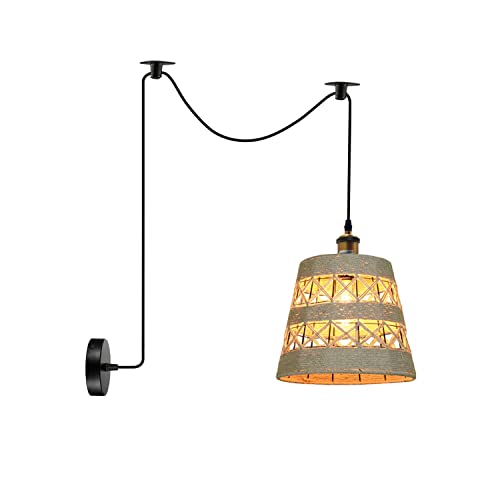 Bamboo Hemp Ceiling Pendant Light Fixture~6440 – Style 7