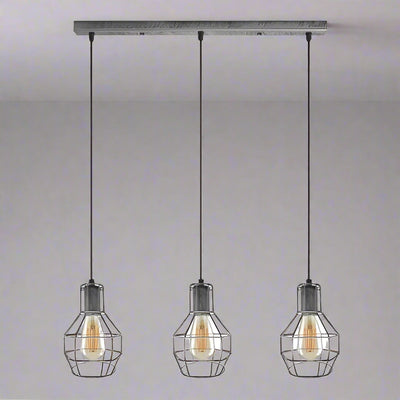 Industrial Ceiling Lights Fitting Metal 3 Head Pendant Light Adjustable ~ 5868
