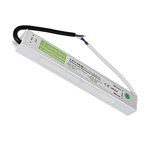 Transformador de fuente de alimentación para controlador LED DC12V 36W IP67, resistente al agua, para tira LED ~3359