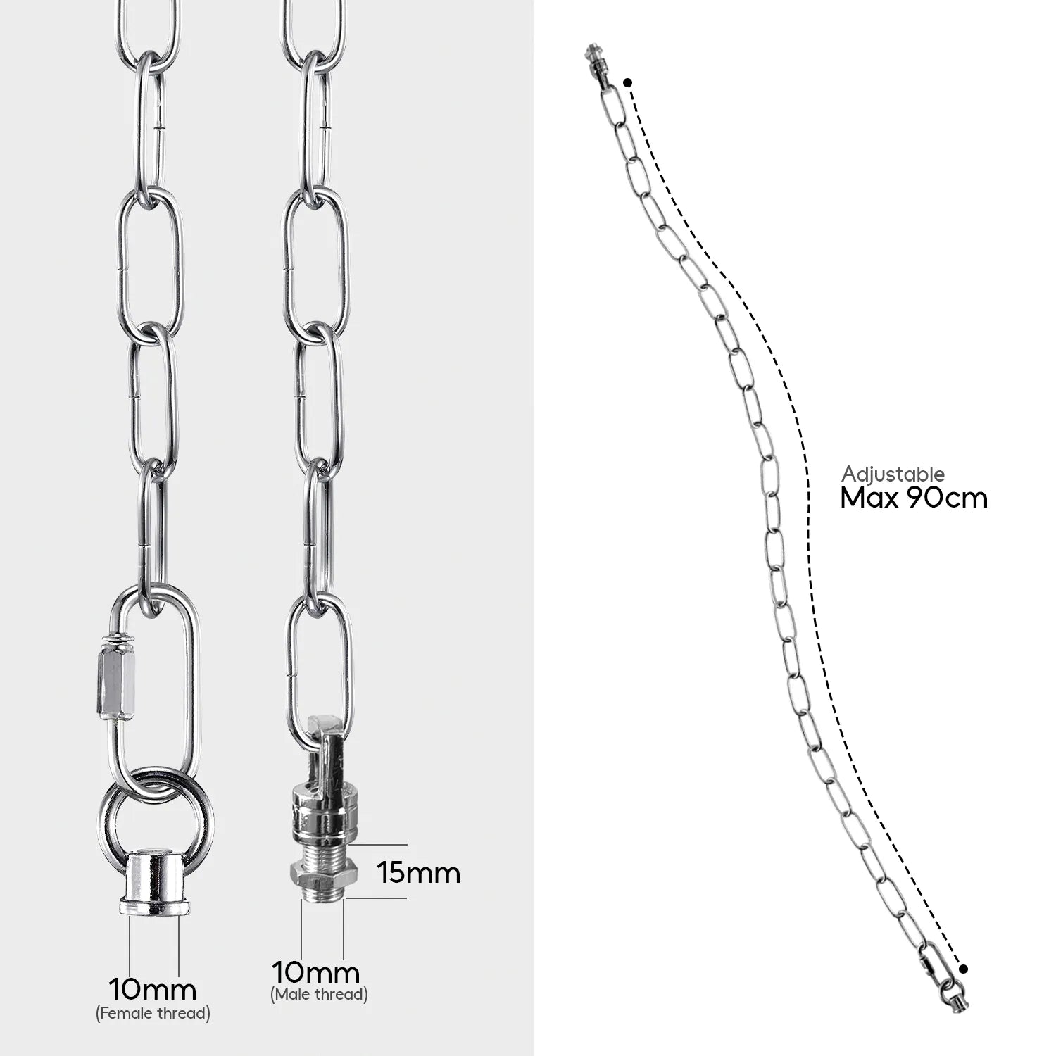 White Pendant Light Fixture Chain, 90cm Lighting Hanging Lamp Fixture Chain~4452