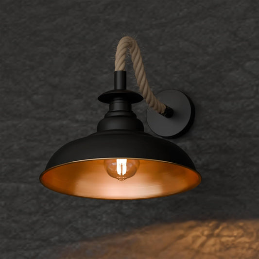 Aplique de pared negro con cuerda de iluminación ~5700