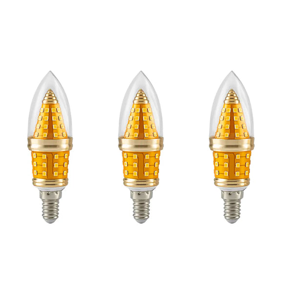 Retro LED E14 kaarsvlam koel witte bol kroonluchterlamp~5893 – 3-pack