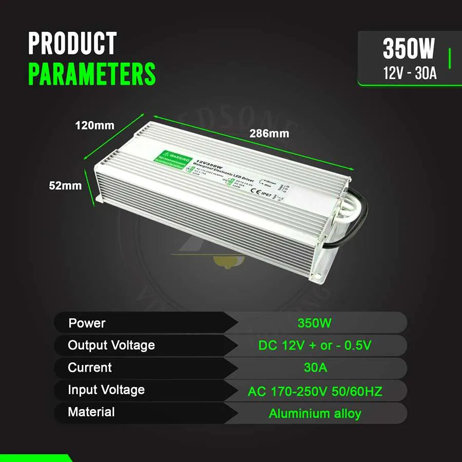 LED Driver DC 12V waterproof IP67 350w Constant Voltage Power Supply-Product Parameters