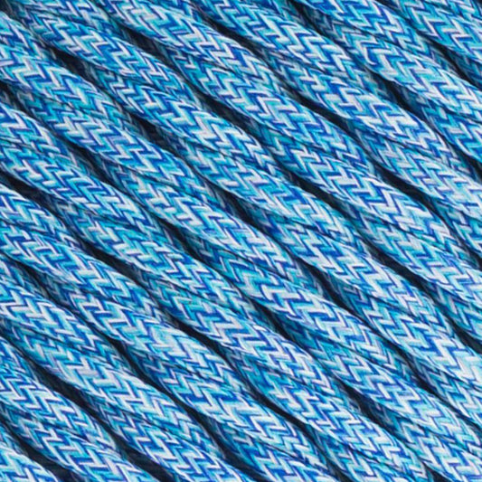 2 Core Twisted Electric Cable Blue Multi Twist Color Fabric 0.75mm~4883