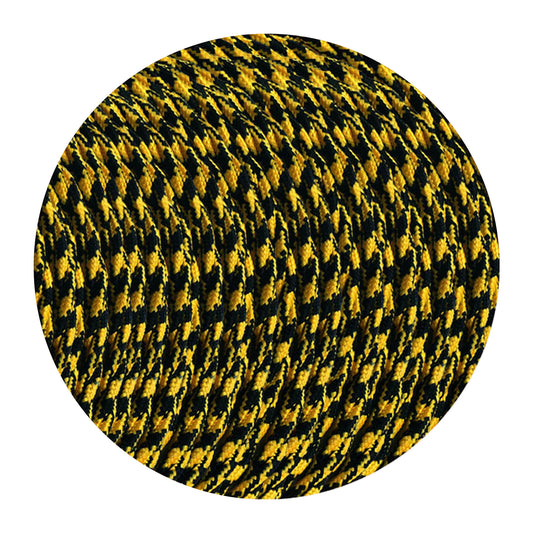 2 Core Twisted Electric Cable Yellow & Black Color Fabric 0.75mm~4885