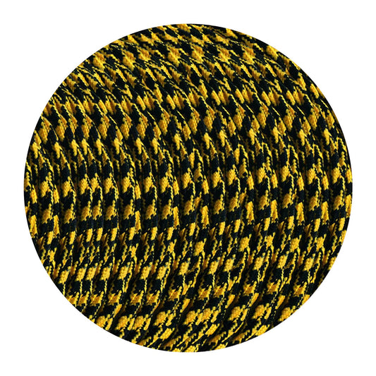 5m 2 Core Twisted Electric Cable Yellow & Black Color Fabric 0.75mm~4886