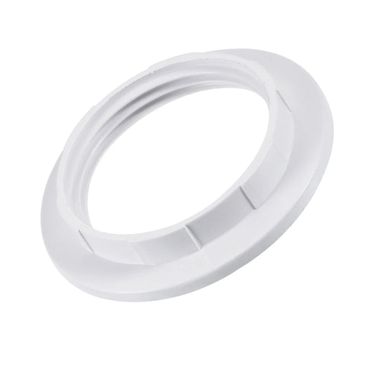 White Light Shade Collar Ring Adaptor E27 Lamp Bulb Holder Screw Plastic