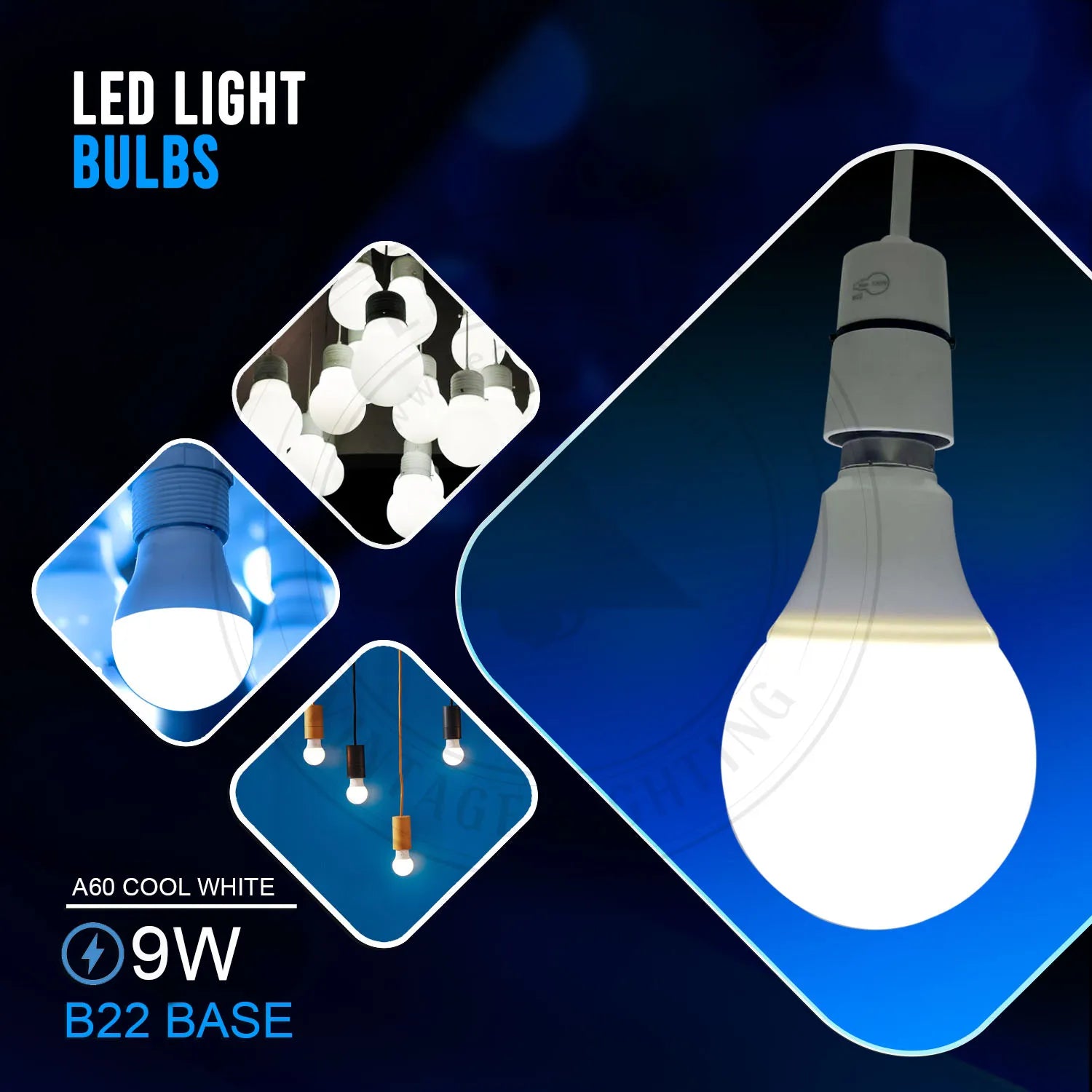 A+ White 9W B22 Screw GLS Light Bulbs 6000K