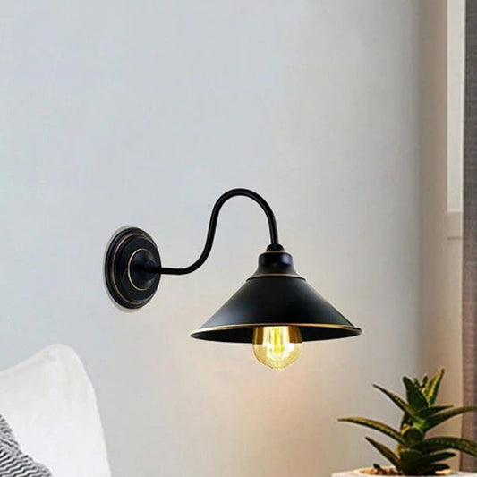 Industrial Vintage Metal  Black Wall Lamp E27 Uk Holder~3771