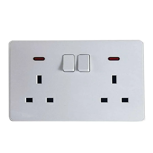 13Amp Single & Double wall plug socket with ON/OFF Switch LED Indicator~ 5175