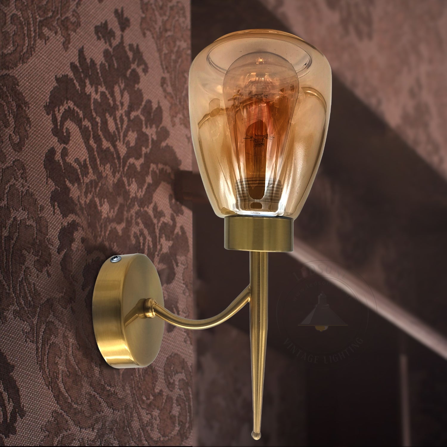 E27 base amber glass wall lamp lighting wall lights